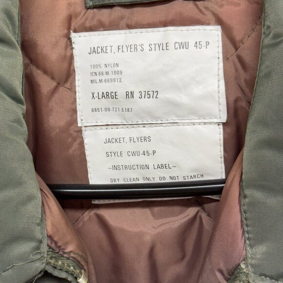 Vtg Military 90's US Navy Flight Jacket CWU-45 Fighter VFA-131Wildcats Hornet - Picture 4 of 10